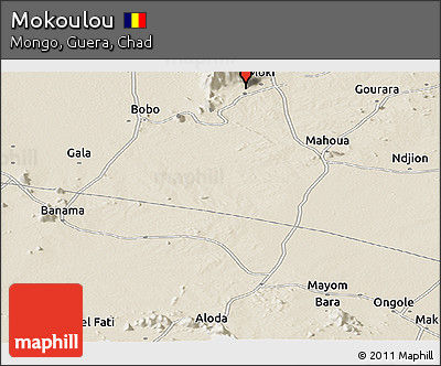 Shaded Relief Panoramic Map of Mokoulou