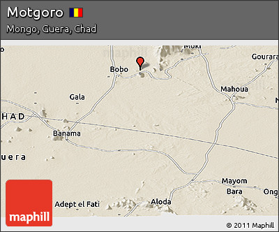 Shaded Relief Panoramic Map of Motgoro