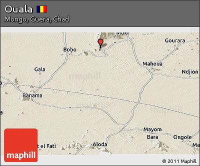 Shaded Relief Panoramic Map of Ouala