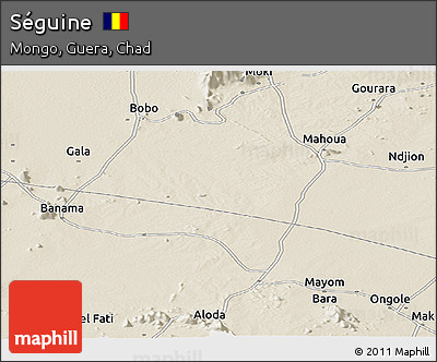 Shaded Relief Panoramic Map of Séguine