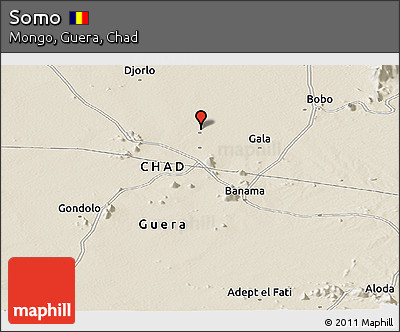 Shaded Relief Panoramic Map of Somo