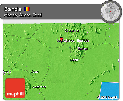 Political 3D Map of Banda
