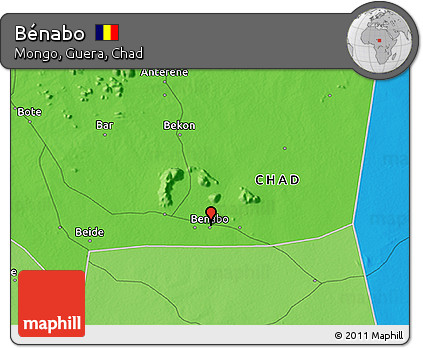 Political 3D Map of Bénabo
