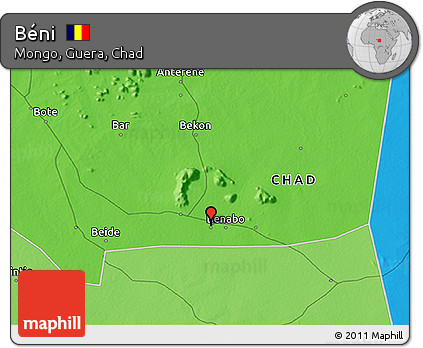 Political 3D Map of Béni