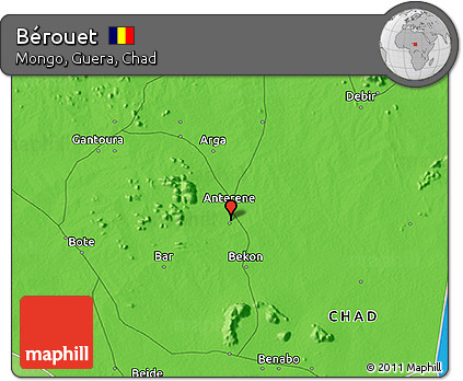 Political 3D Map of Bérouet