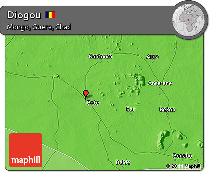 Political 3D Map of Diogou