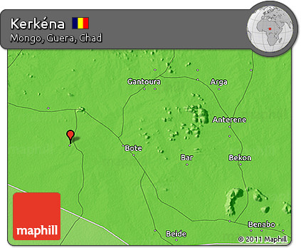 Political 3D Map of Kerkéna