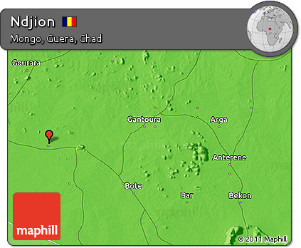 Political 3D Map of Ndjion