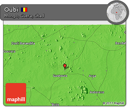 Political 3D Map of Oubi