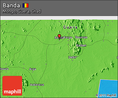 Political 3D Map of Banda