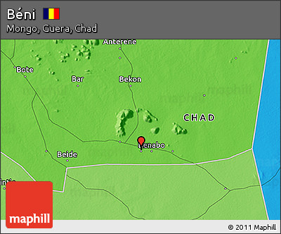 Political 3D Map of Béni
