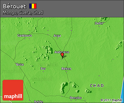 Political 3D Map of Bérouet