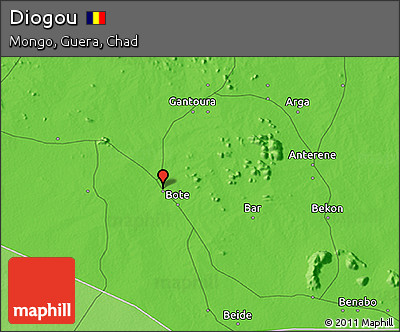 Political 3D Map of Diogou