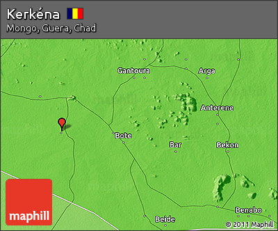 Political 3D Map of Kerkéna