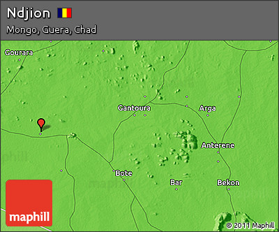 Political 3D Map of Ndjion