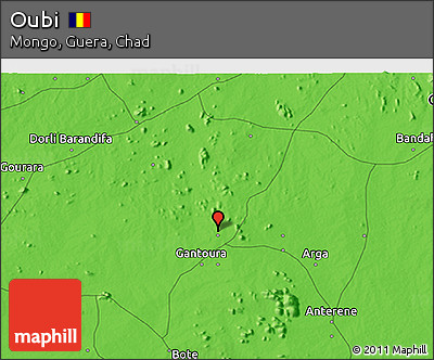 Political 3D Map of Oubi