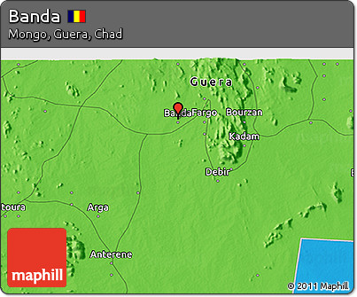 Political 3D Map of Banda