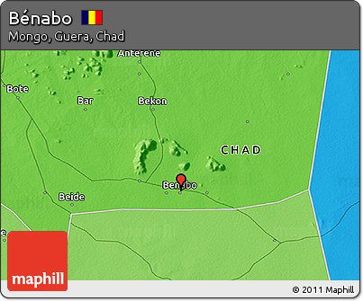 Political 3D Map of Bénabo