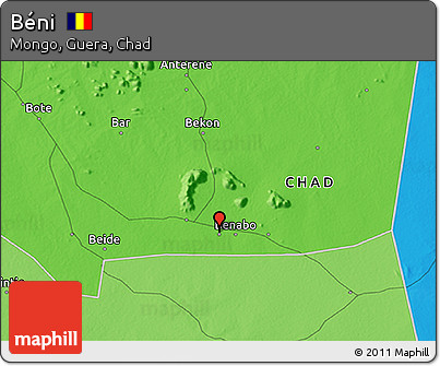 Political 3D Map of Béni