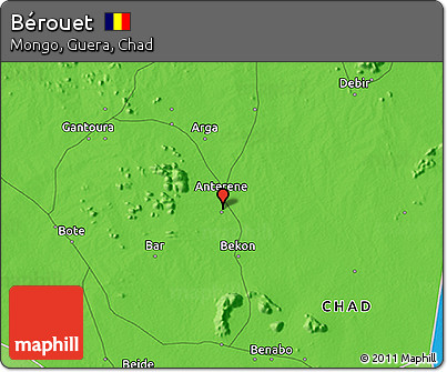 Political 3D Map of Bérouet