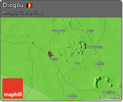Political 3D Map of Diogou
