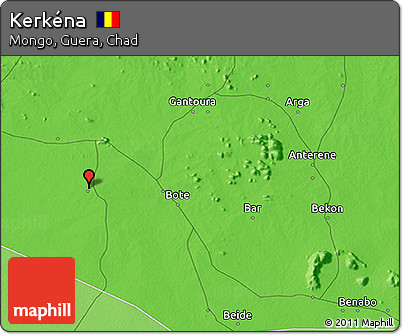 Political 3D Map of Kerkéna