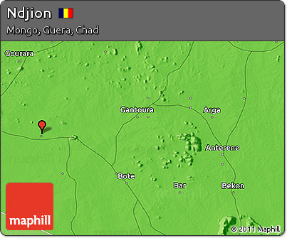Political 3D Map of Ndjion