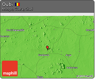 Political 3D Map of Oubi