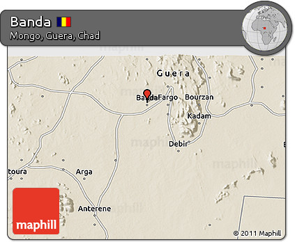 Shaded Relief 3D Map of Banda