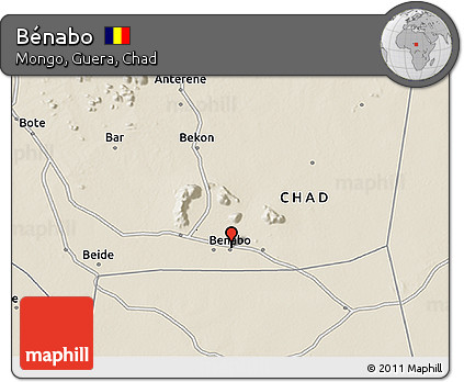 Shaded Relief 3D Map of Bénabo