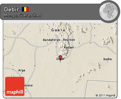 Shaded Relief 3D Map of Débir