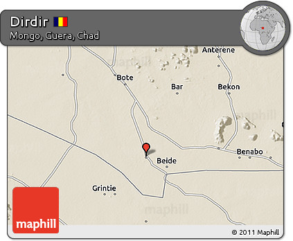 Shaded Relief 3D Map of Dirdir