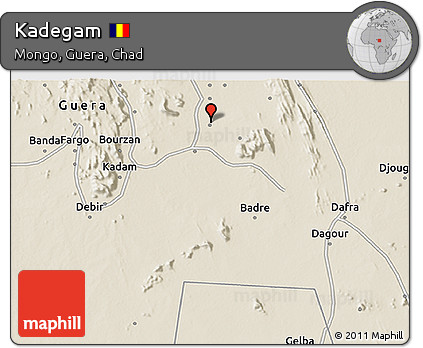 Shaded Relief 3D Map of Kadegam