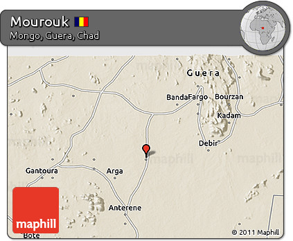 Shaded Relief 3D Map of Mourouk