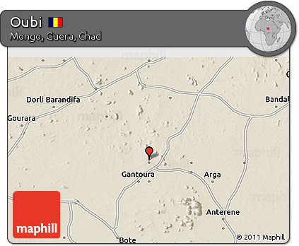Shaded Relief 3D Map of Oubi