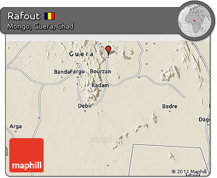 Shaded Relief 3D Map of Rafout