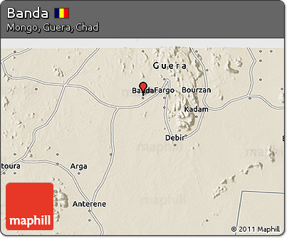 Shaded Relief 3D Map of Banda