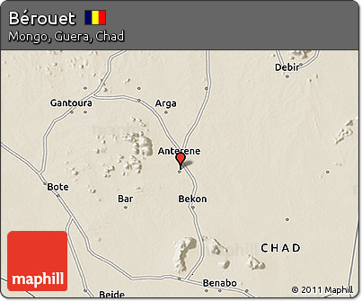Shaded Relief 3D Map of Bérouet