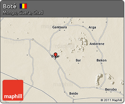 Shaded Relief 3D Map of Boté