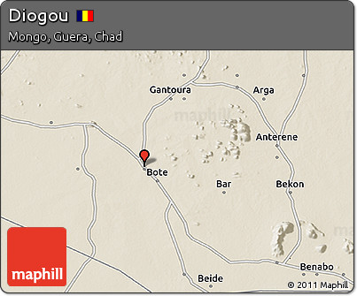Shaded Relief 3D Map of Diogou