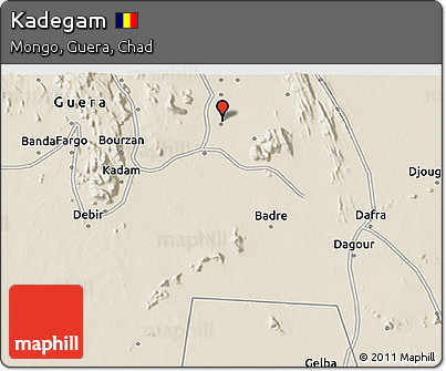 Shaded Relief 3D Map of Kadegam