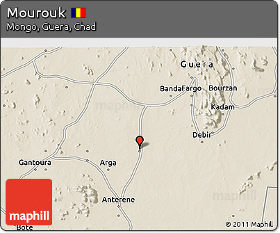 Shaded Relief 3D Map of Mourouk
