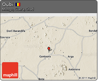 Shaded Relief 3D Map of Oubi