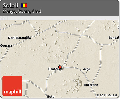Shaded Relief 3D Map of Sololi