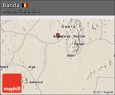 Shaded Relief 3D Map of Banda