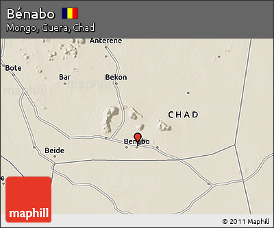 Shaded Relief 3D Map of Bénabo