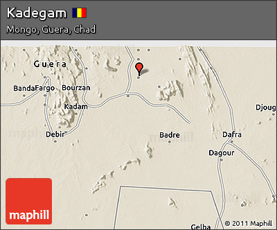 Shaded Relief 3D Map of Kadegam