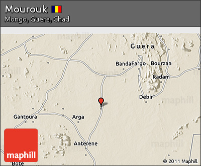 Shaded Relief 3D Map of Mourouk