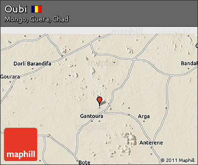 Shaded Relief 3D Map of Oubi