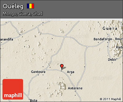 Shaded Relief 3D Map of Ouéleg